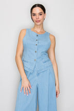 DT 1911 - Button Up Denim Vest