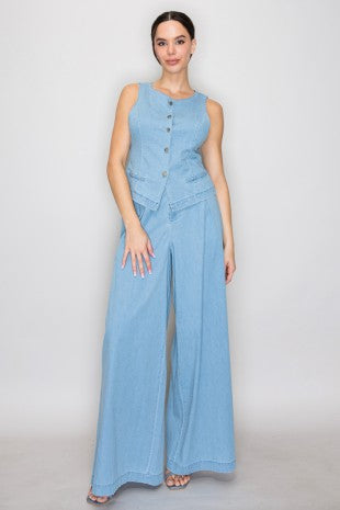 DT 1911 - Button Up Denim Vest