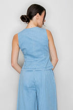 DT 1911 - Button Up Denim Vest