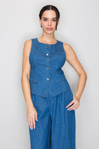 DT 1911 - Button Up Denim Vest