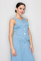 DT 1911 - Button Up Denim Vest