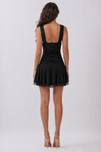 CD 3756 - Side Ruching Layered Mini Dress