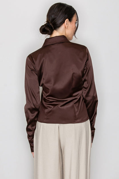 DT 1917 - Long Sleeve Satin Shirt