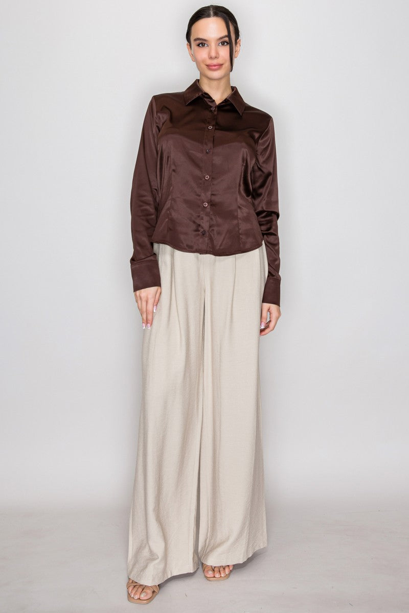 DT 1917 - Long Sleeve Satin Shirt