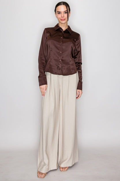 DT 1917 - Long Sleeve Satin Shirt