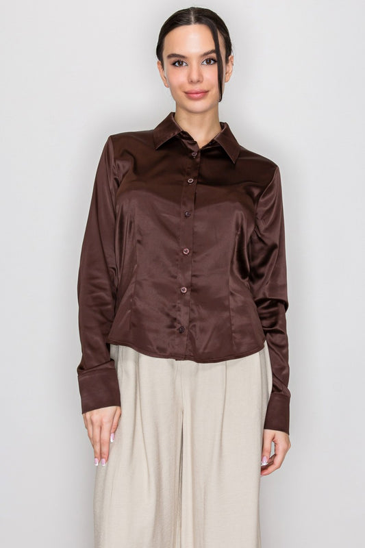 DT 1917 - Long Sleeve Satin Shirt