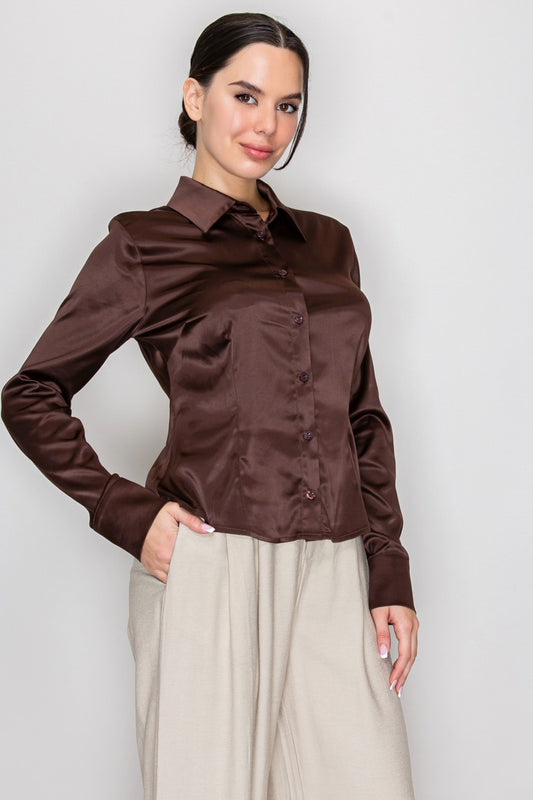DT 1917 - Long Sleeve Satin Shirt