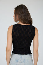 CT 2884 - Sheer Crochet Knit Sleeveless Top