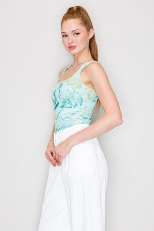 BS 012 - Printed Ruched Bodysuit