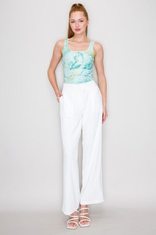BS 012 - Printed Ruched Bodysuit