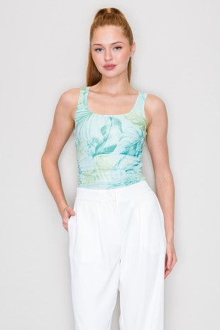 BS 012 - Printed Ruched Bodysuit