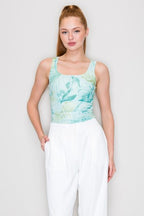 BS 012 - Printed Ruched Bodysuit