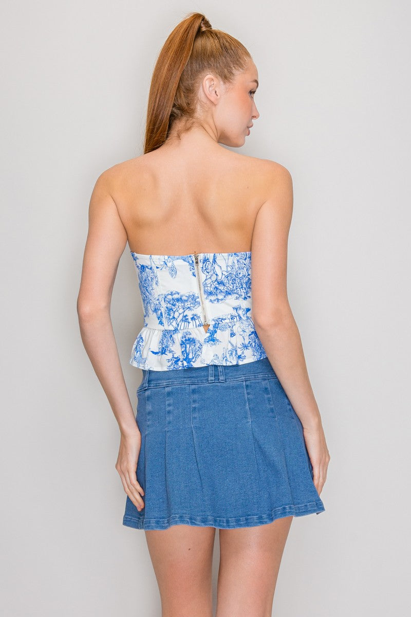 DT 1949 - Bustier Ruffled Tube Top