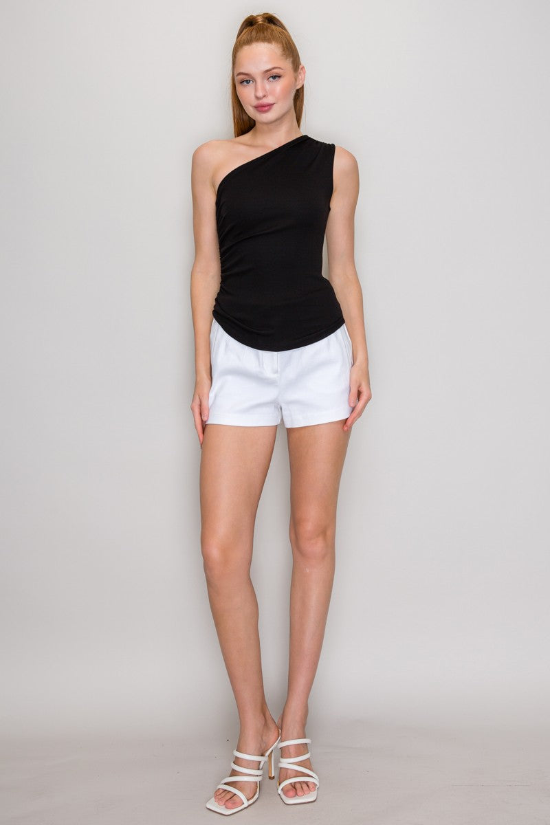 DT 1916 - One Shoulder Ruched Top