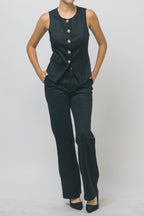 SET 120 - Fitted Button Detail Vest