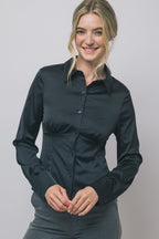 DT 1957 - Satin Button Down Blouse