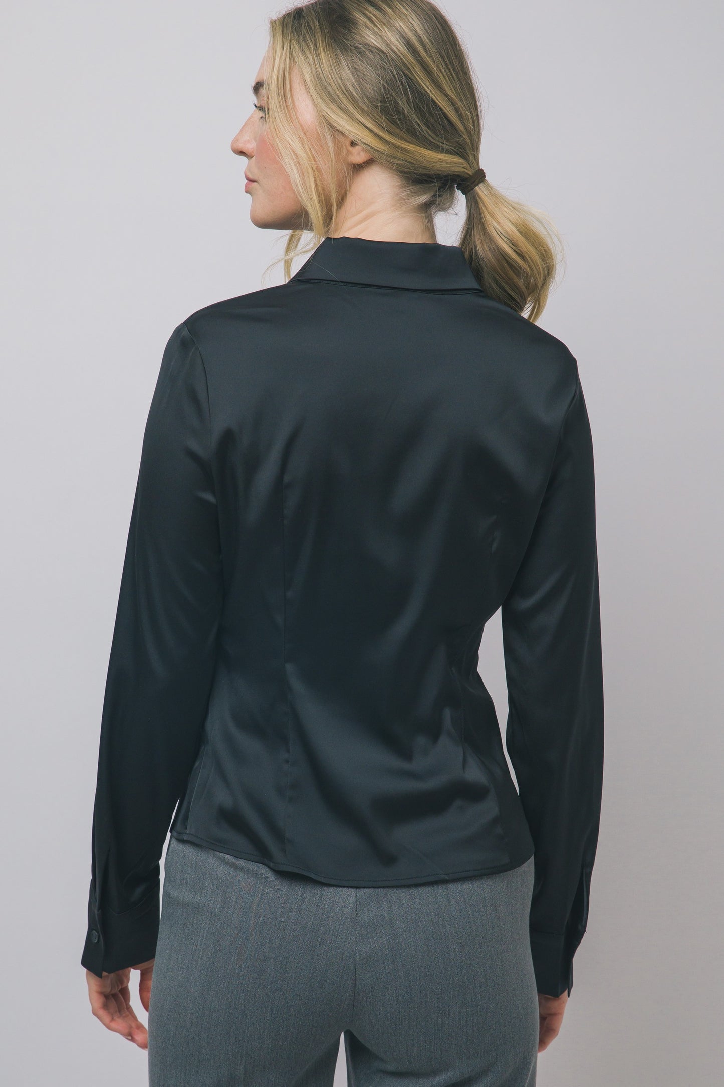 DT 1957 - Satin Button Down Blouse