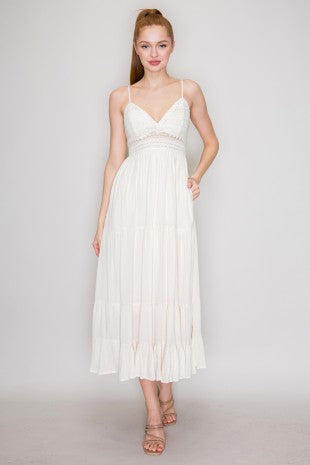DD 1429 - Tiered A-Line Crochet Dress