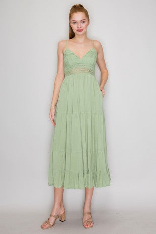 DD 1429 - Tiered A-Line Crochet Dress