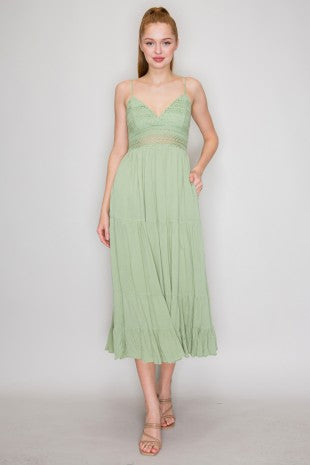 DD 1429 - Tiered A-Line Crochet Dress