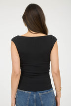 CT 2879 - Square Neck Side Ruching Top