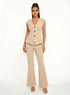 DT 1937 - Cap Sleeve V-Neck Top