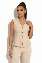 DT 1937 - Cap Sleeve V-Neck Top