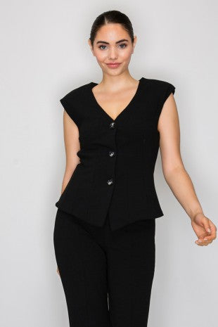 DT 1937 - Cap Sleeve V-Neck Top
