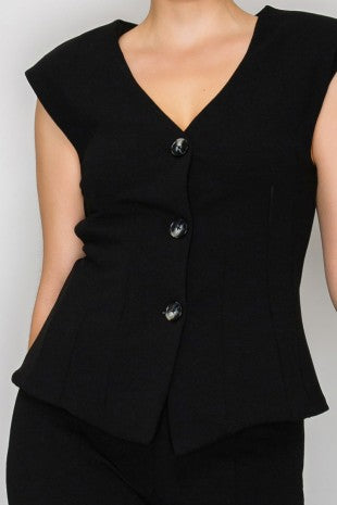 DT 1937 - Cap Sleeve V-Neck Top