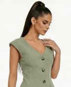 DT 1937 - Cap Sleeve V-Neck Top