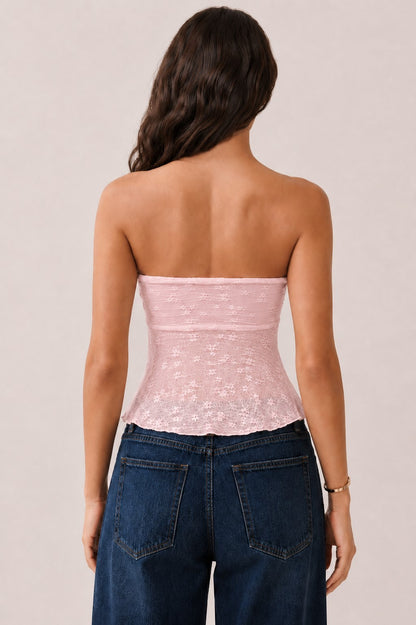 DT 1980 - Strapless Fly-Away Lace Top