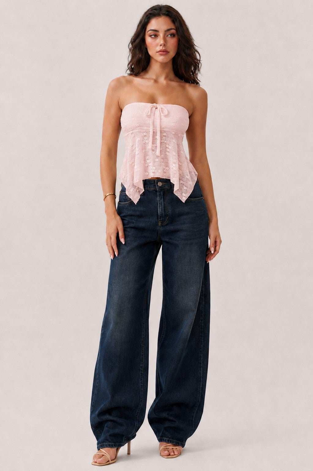 DT 1980 - Strapless Fly-Away Lace Top