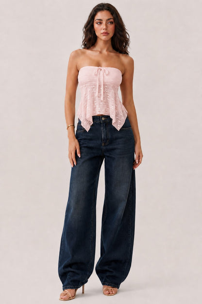 DT 1980 - Strapless Fly-Away Lace Top