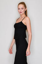 SET 088 - Fitted Crinkle Tank Top