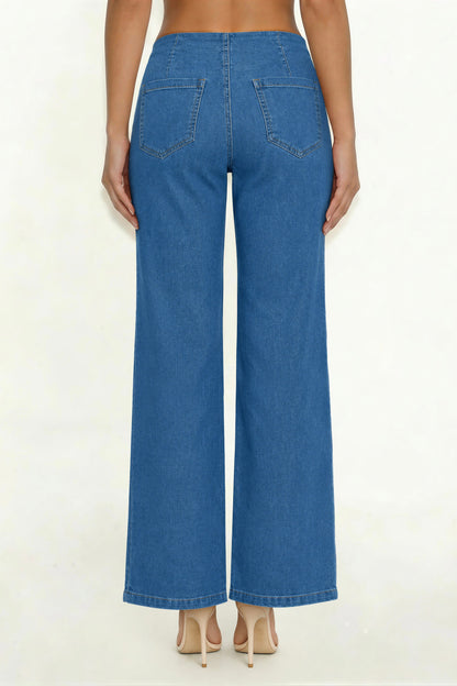 P 874 - High Rise Straight Leg Jeans