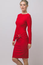 CD 3768 - Twist Front Crinkle Midi Dress
