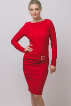 CD 3768 - Twist Front Crinkle Midi Dress
