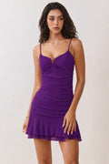 DD 1436 - Ruched Ruffle Mini Dress