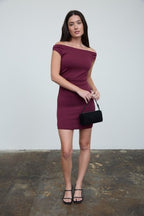 DD 1470 - Off Shoulder Ruched Bodycon Dress