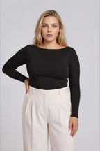 PS 022 - Boat Neck Long Sleeve Top