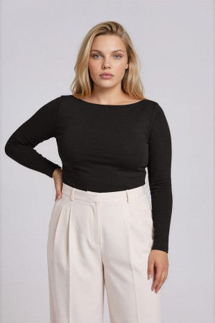 PS 022 - Boat Neck Long Sleeve Top