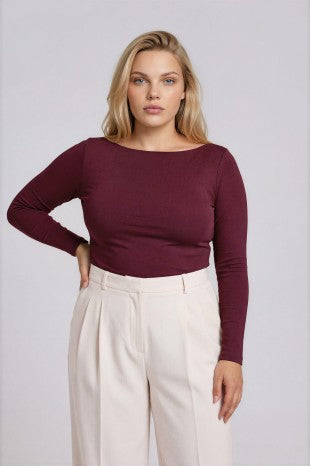 PS 022 - Boat Neck Long Sleeve Top
