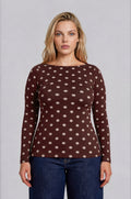 PS 018 - Boat Neck Long Sleeve Knit Top