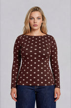 PS 018 - Boat Neck Long Sleeve Knit Top