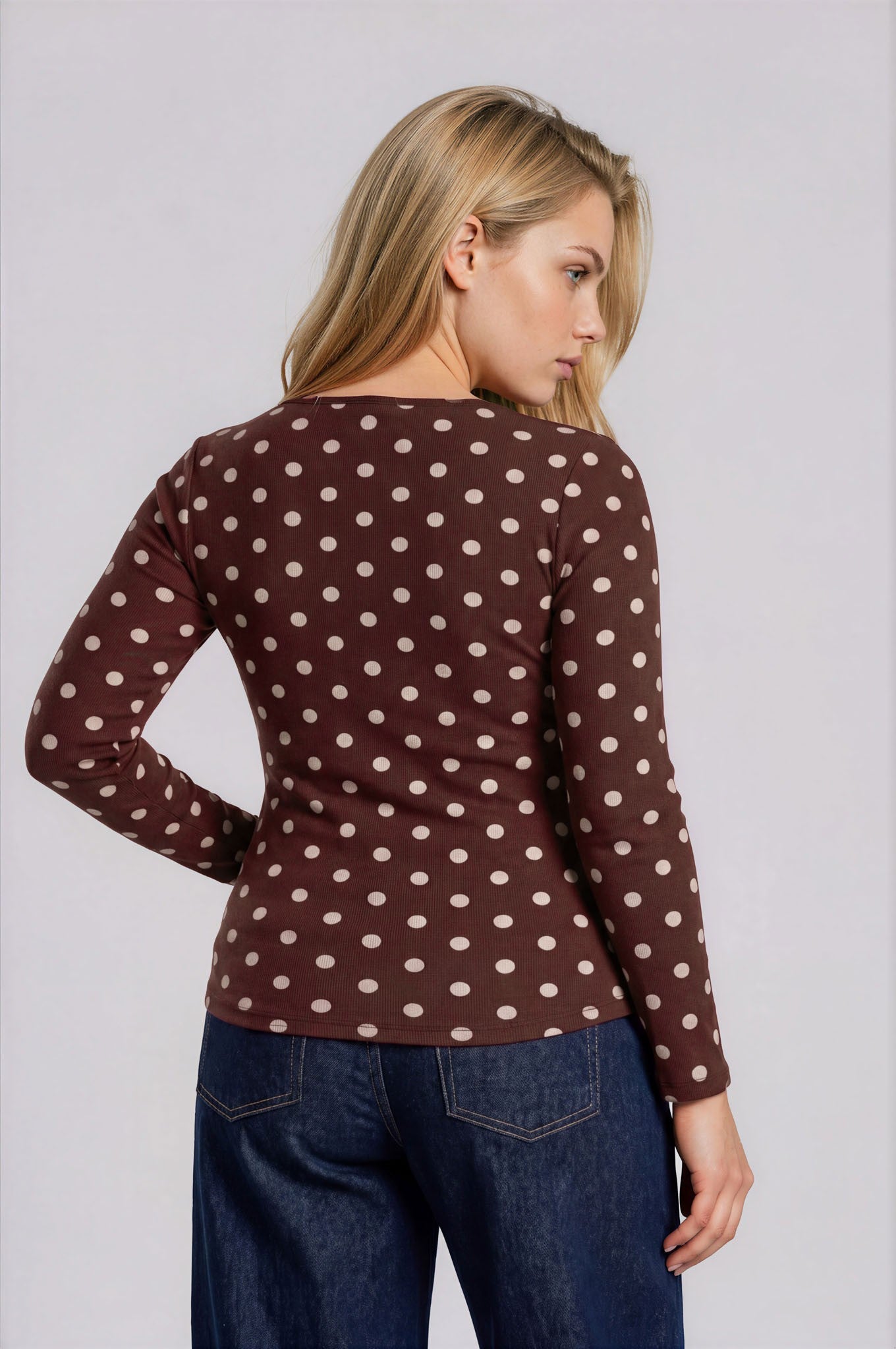 PS 018 - Boat Neck Long Sleeve Knit Top