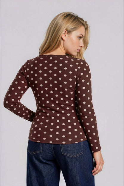 PS 018 - Boat Neck Long Sleeve Knit Top