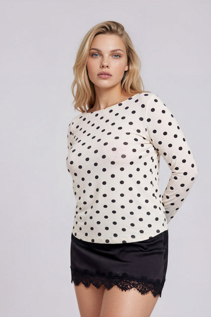 PS 018 - Boat Neck Long Sleeve Knit Top