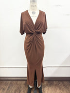 DD 1438 - Twist Front Maxi Dress