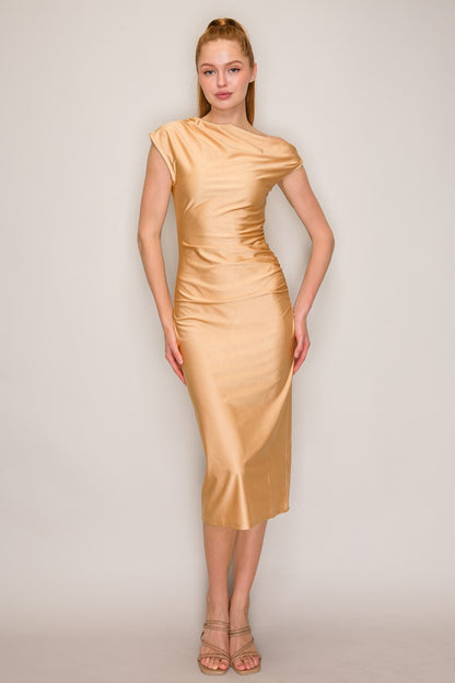 DD 1460 - Draped Twisted Asymmetric Dress
