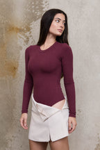 BS 015 - Round Neck Long Sleeve Bodysuit